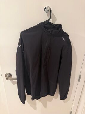 Brody Men's Black Windbreaker Half-Zip Jacket